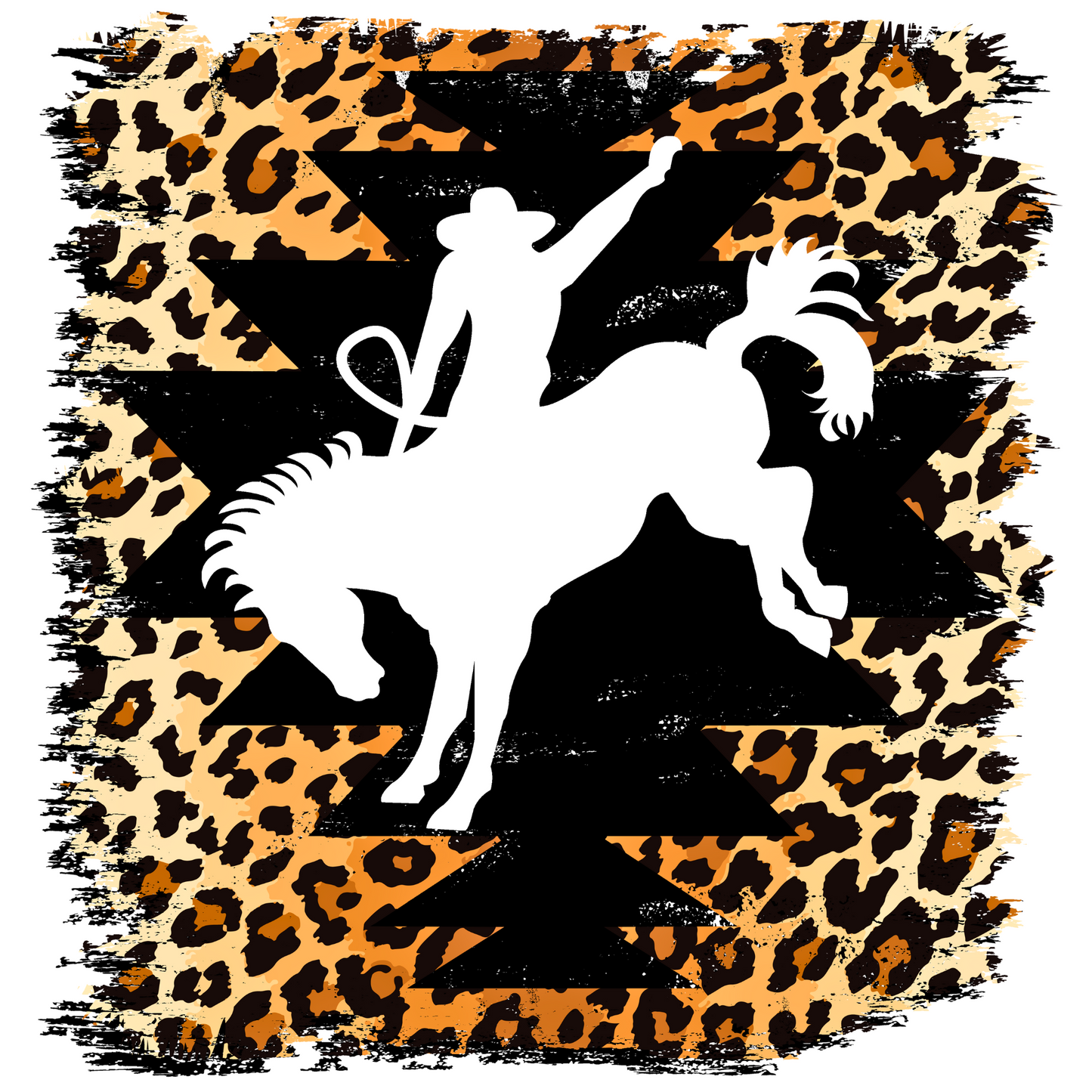 Western silhouette cowboy UV DTF Decal  3.5 inches