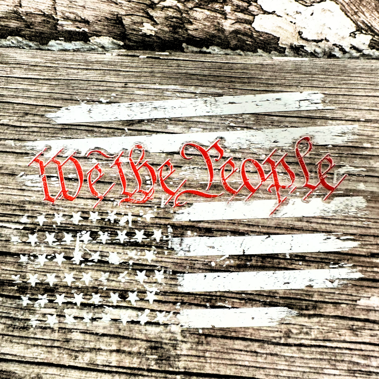 We the People Ghosted Flag UV DTF Decal 3 x 4 inches