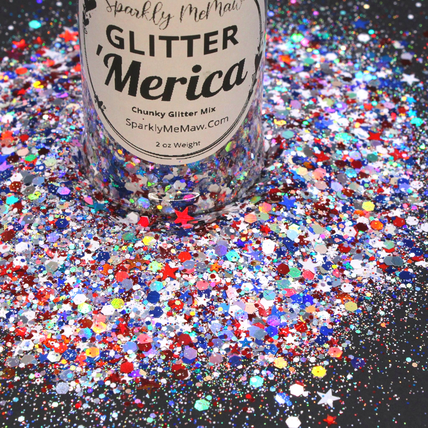 'Merica Chunky  with star Shapes Glitter