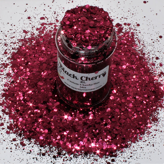 Black Cherry XL custom Metallic Chunky/Fine Mix Glitter