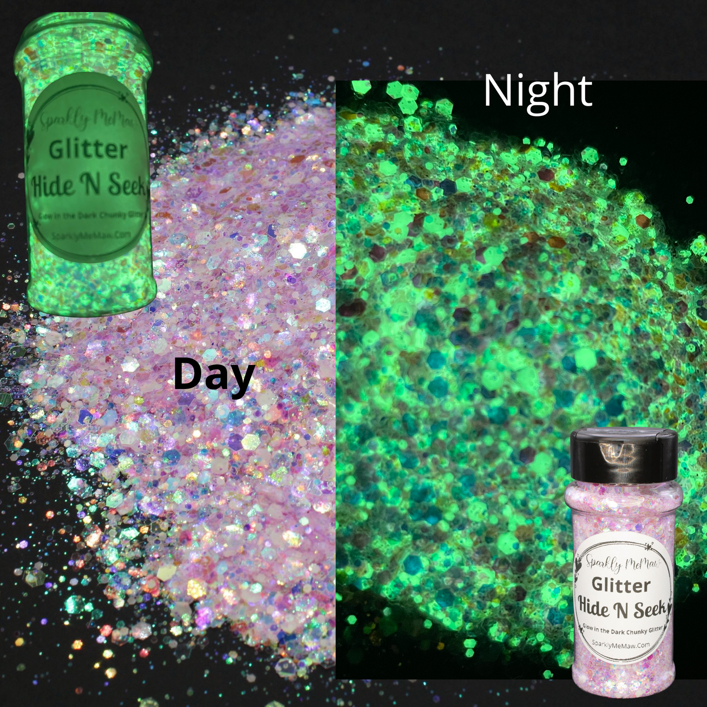 Hide N Seek Chunky Glow in the Dark Glitter Mix