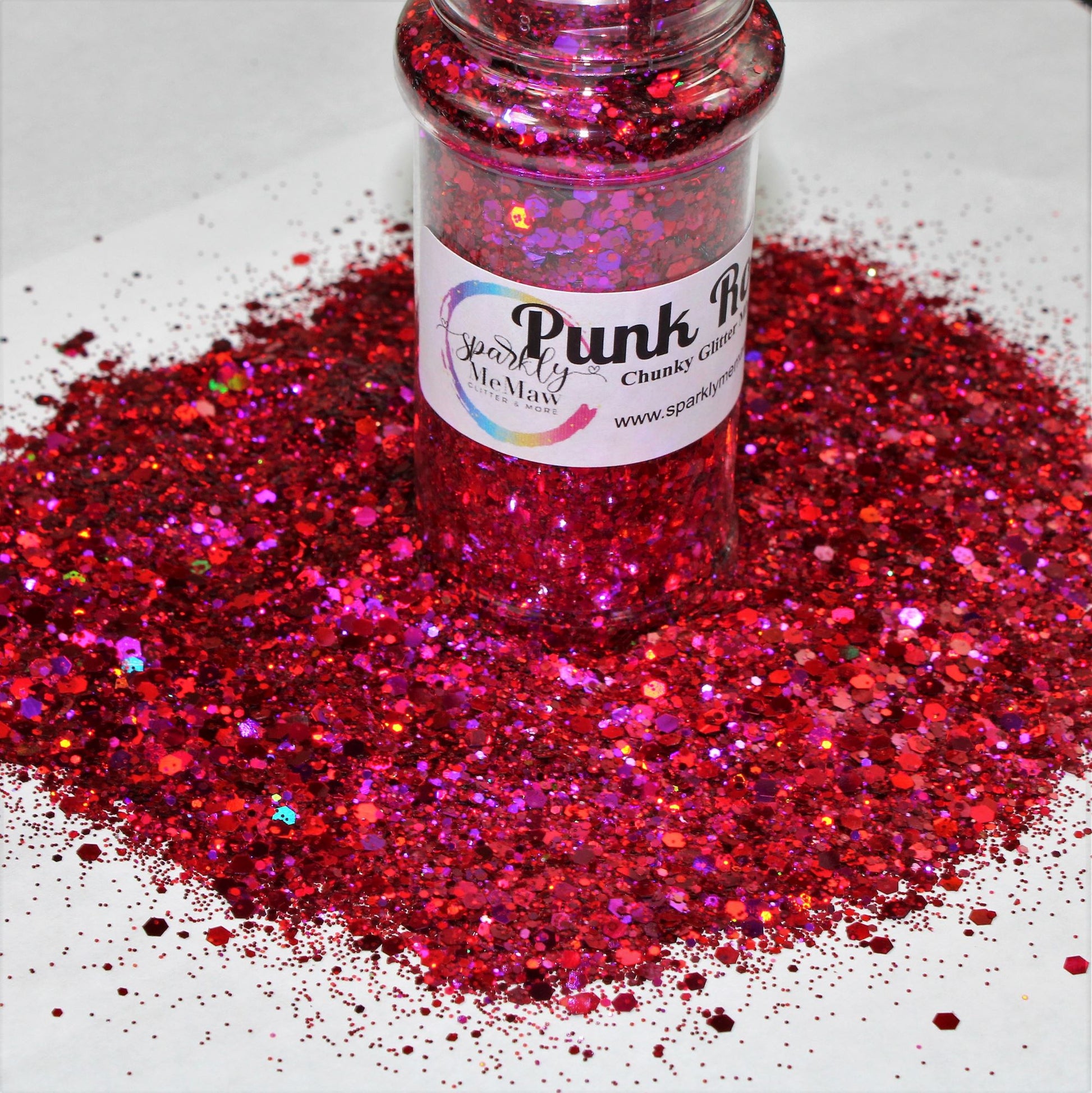 STELLA Fuchsia Pink Chunky Glitter Mix, 2 Oz Shaker, Polyester